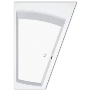 Weiße Steinkamp Eckbadewanne (rechts) 180x130 cm aus Acryl, geeignet für die Ecke.