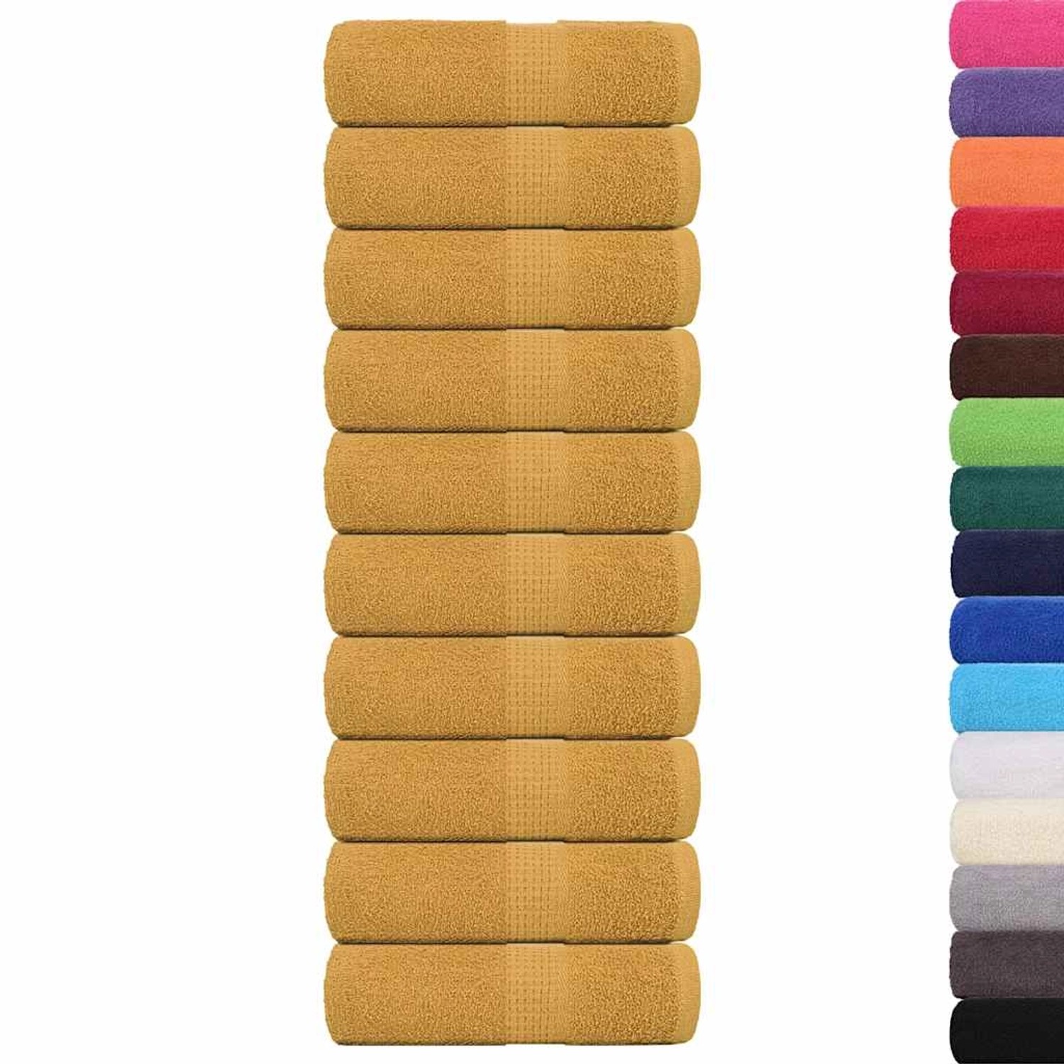 vidaXL Gästetücher 10 Stk Golden 30x50 cm 360 g/m² 100% Baumwolle 136805