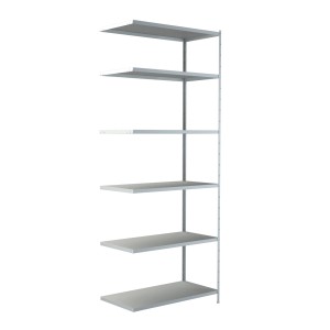 Schulte Steck-Anbauregal, 250x100x50 cm, weiß, mit 6 Fachböden. Ideal zur Erweiterung Ihres Regalsystems.