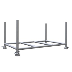 Feuerverzinkte Schake Stapelpalette, 1,5x0,87x0,6m, für Baugeräte und Lagertechnik.