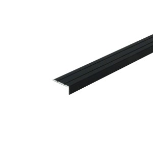 Schwarzes Döllken Abschlussprofil aus Aluminium, 1000 mm lang, für Laminat & Parkett.