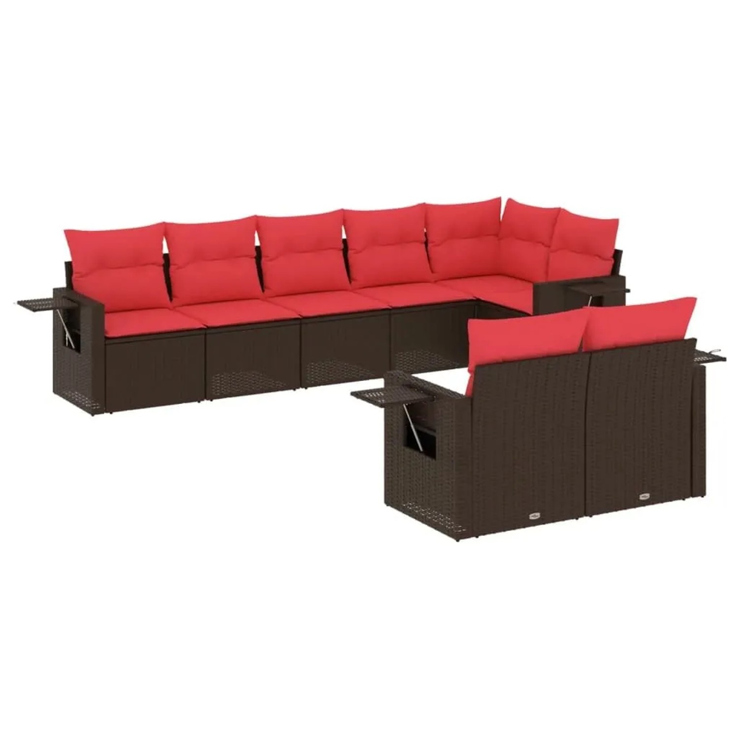 vidaXL 8-Tlg Gartensofa-Set mit Kissen Braun Polyrattan 3220423 günstig online kaufen
