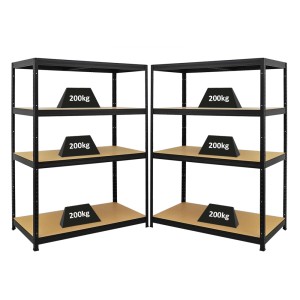 PROREGAL Mega Deal: 2 schwarze Schwerlastregale (160x120x60cm) mit je 4 Böden, Fachlast 200kg.