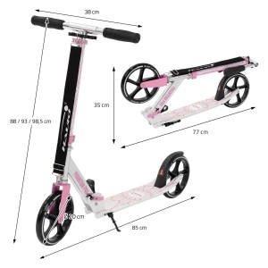 Hauki Cityroller Scooter Pink Klappbar/Höhenverstellbar XXL-Räder