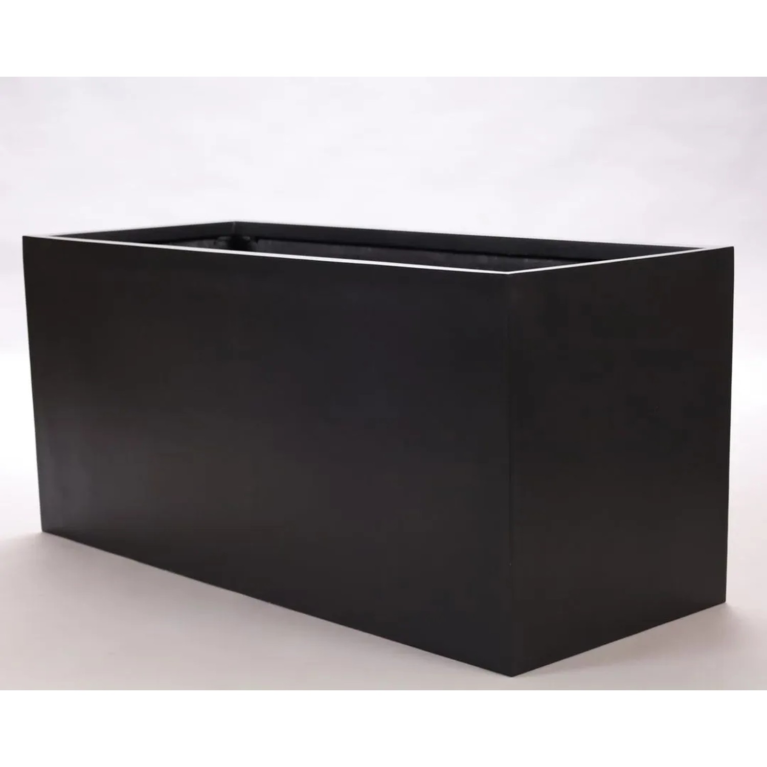 Elegant Einrichten Pflanztrog Aus Fiberglas – Schwarz-matt, 61x21x20 Cm, Frostsicher Für Innen & Außen