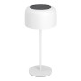 Weiße EGLO Solar Tischleuchte ROCCANOVA mit Touchdimmer, ideal für Garten und Balkon.