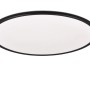 Schwarze, runde LED-Deckenleuchte Scott, 50 cm Durchmesser. Moderne Lampe für Wohn- und Schlafbereich.