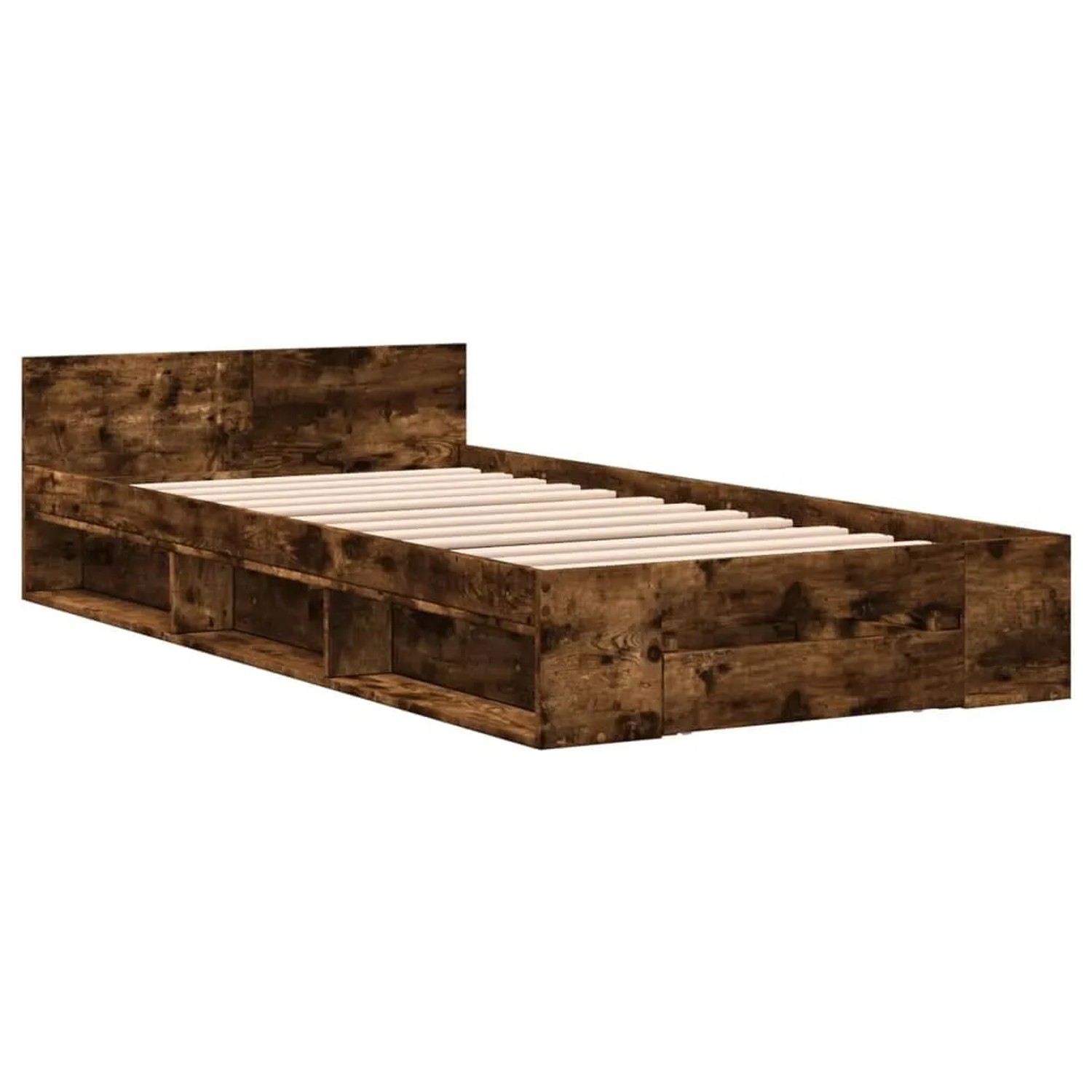 vidaXL Bettgestell mit Schublade Räuchereiche 90x190 cm Holzwerkstoff 32807 günstig online kaufen