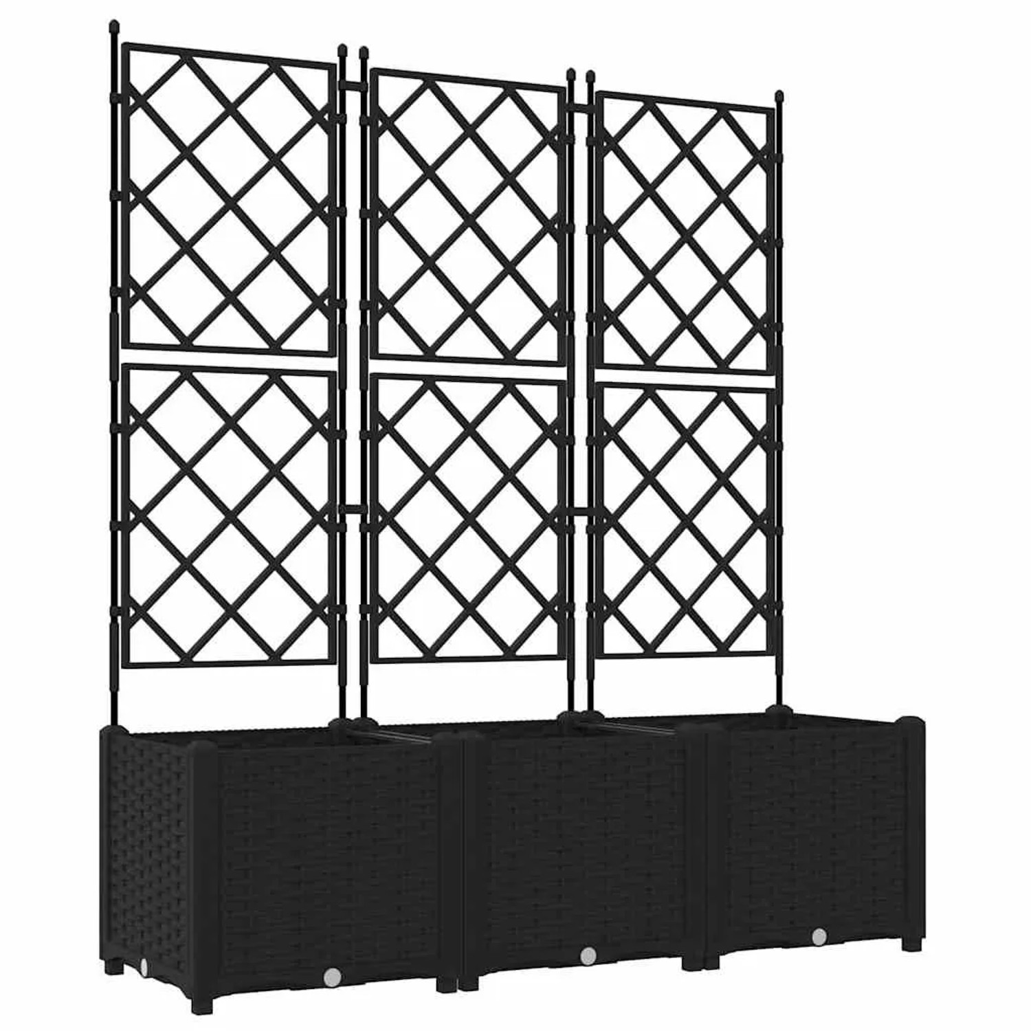 vidaXL Garten-Pflanzgefäß 3 Stk Schwarz 120 x 40 x 143 cm Stahl 42002840 günstig online kaufen