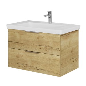 Steinkamp Waschtischunterschrank Living 2.0 Halifax Eiche mit Villeroy & Boch Waschtisch.