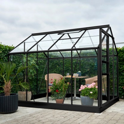 Halls Gewächshaus Popular 86 Schwarz 5 m² inkl. Fundamentrahmen