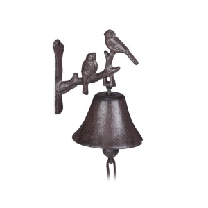 Relaxdays Türglocke Gusseisen Braun Wetterfest 16 cm x 10 cm x 13 cm 1 kg