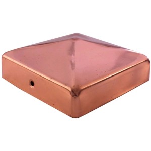 Holmwerk Pfostenkappe aus Kupfer, Pyramide, 10x10cm, für Zaunbau & Sichtschutz.