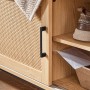 Detailaufnahme: SoBuy Schuhbank FSR154-N mit Schiebetür und Schuhregal.