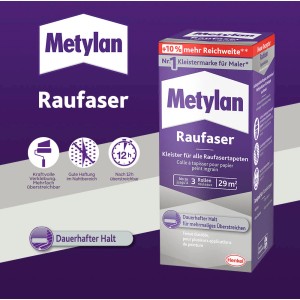 Metylan Raufaser Tapetenkleister, 180g Packung, transparent. Kleister für Raufasertapeten.