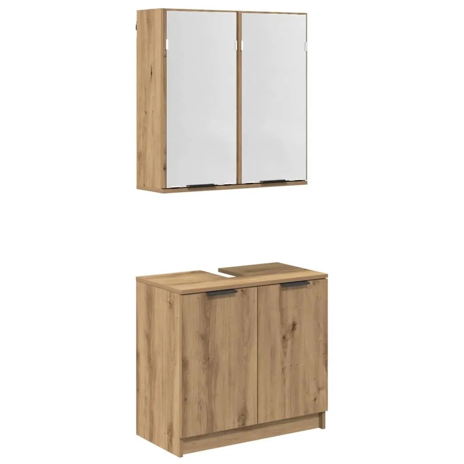 vidaXL Badezimmerschrank-Set mit Regal Artisan-Eiche Holzwerkstoff 3415906