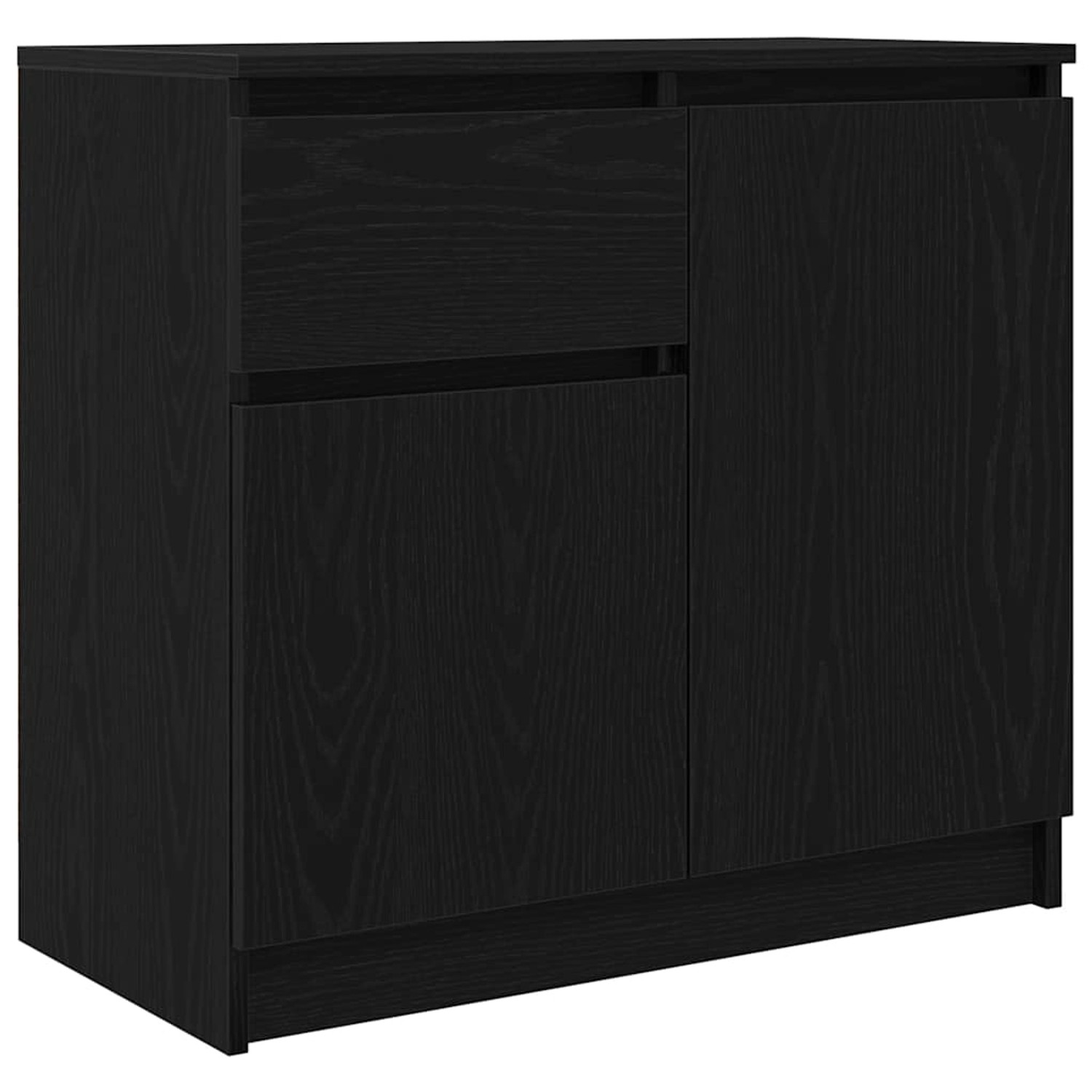 vidaXL Sideboard mit Schublade Schwarz Eichen-Optik 71x35x65 cm 861599 günstig online kaufen