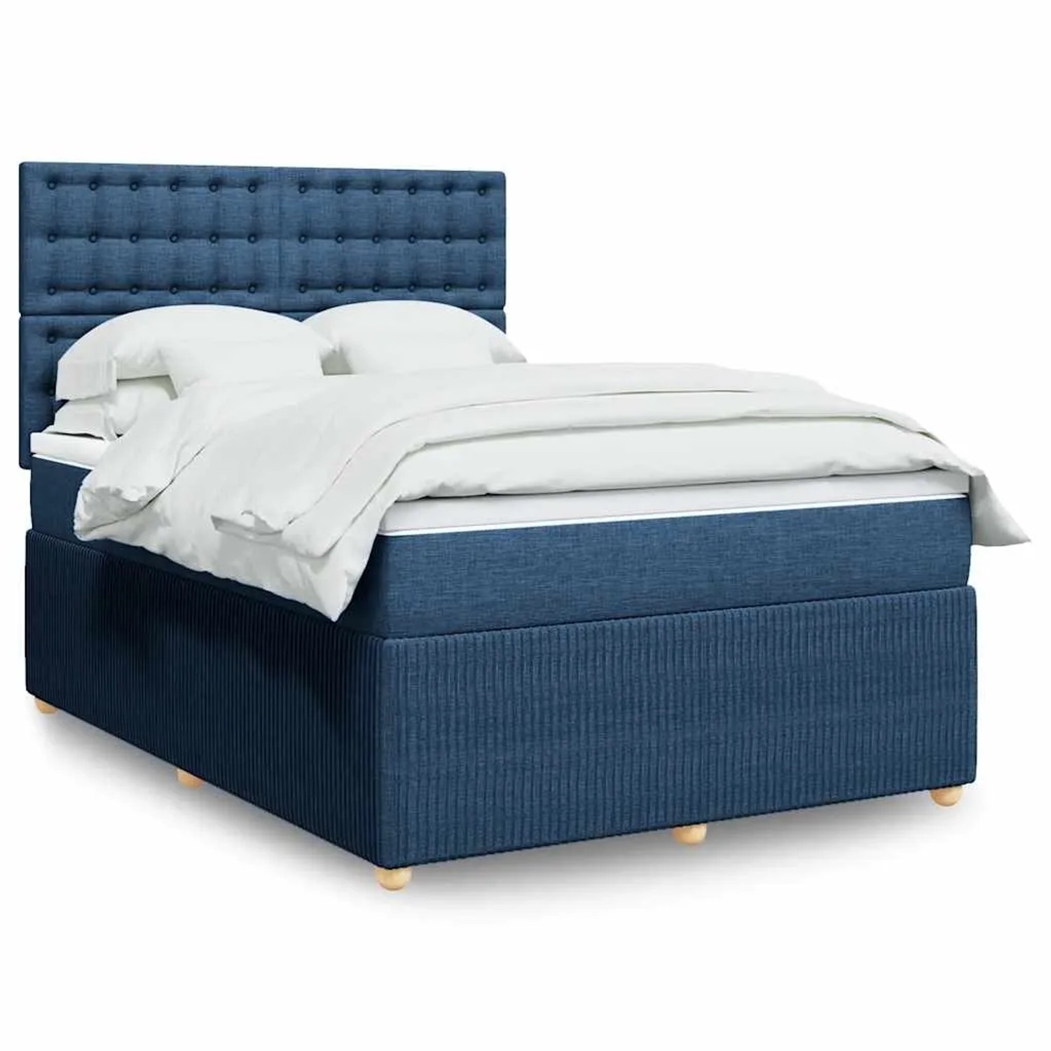 vidaXL Boxspringbett mit Matratze Blau 140x200 cm Stoff 3294399 günstig online kaufen