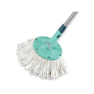 Leifheit Ersatzkopf Clean Twist Mop Mikrofaser für Reinigungsgeräte, weißer Mopkopf.
