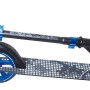 Muuwmi Aluminium Scooter, schwarz-blau, mit 200 mm Rollen und höhenverstellbarem Lenker.