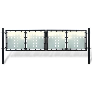 vidaXL Zauntor Einzeltor Schwarz 300x150 cm 141691