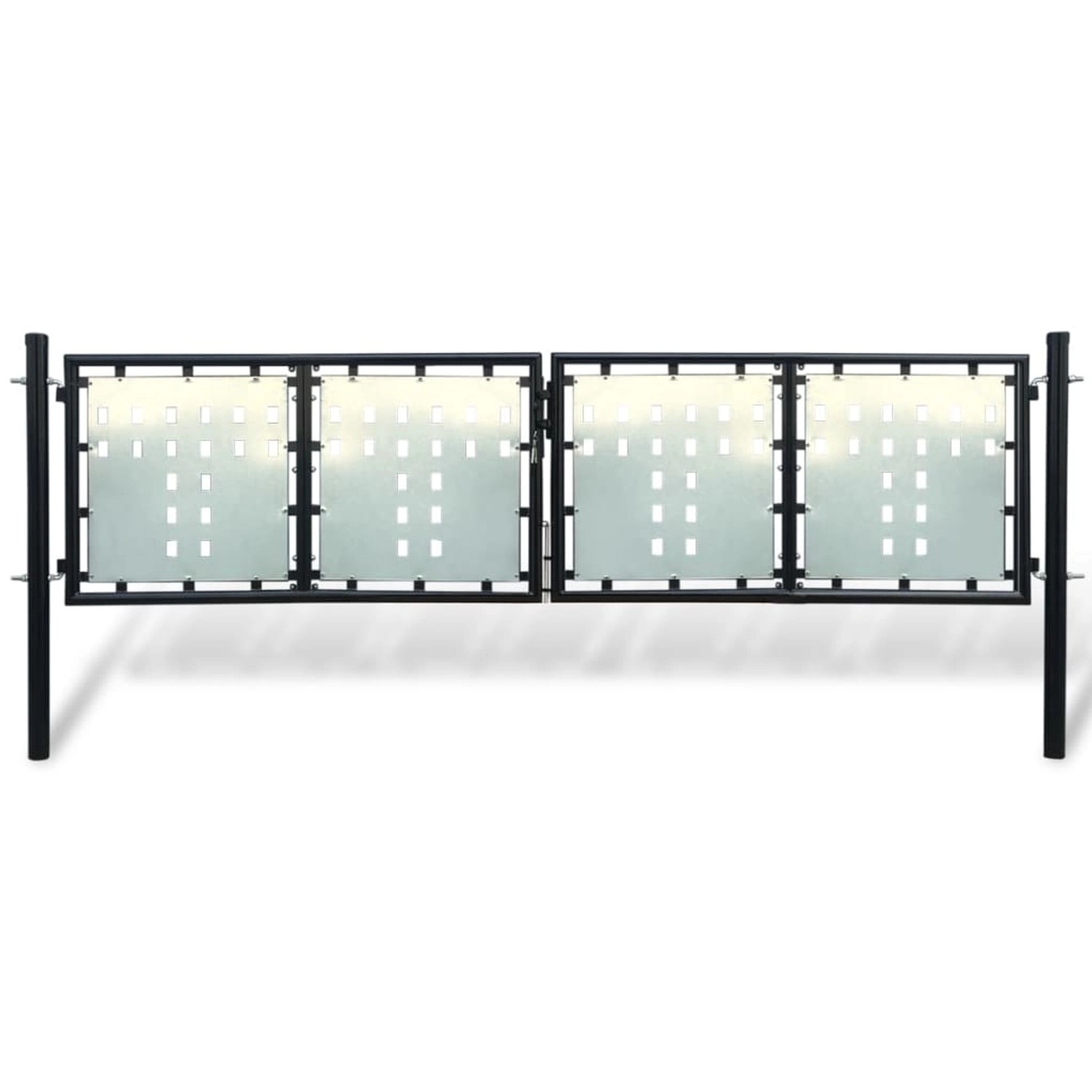 vidaXL Zauntor Einzeltor Schwarz 300x150 cm 141691