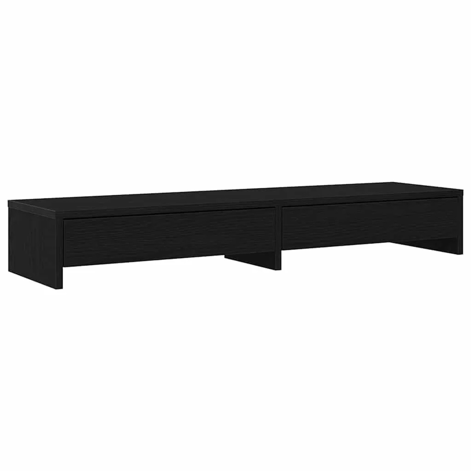 vidaXL Monitorständer mit Schubladen Schwarz Eichen-Optik 100x27x15 cm 868086