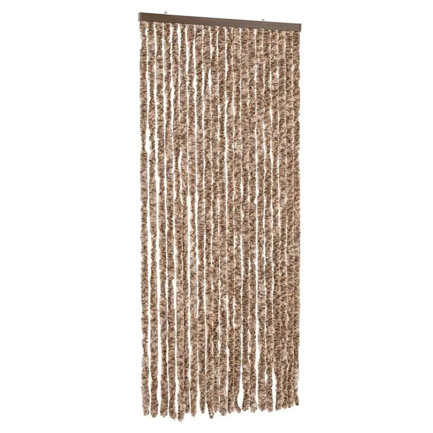 vidaXL Fliegenvorhang Beige und Dunkelbraun 90x220 cm Chenille 377321