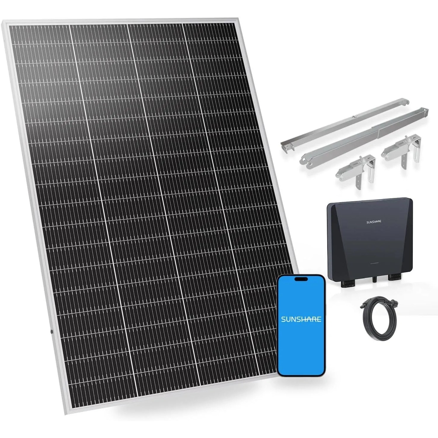 Image of SUNSHARE Ray Lite 200W Balkonkraftwerk Leichtes Solarsystem Mit Halterung
