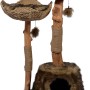 Brauner Dobar Kratzbaum Tony mit Katzenhöhle und zwei Naturstämmen.