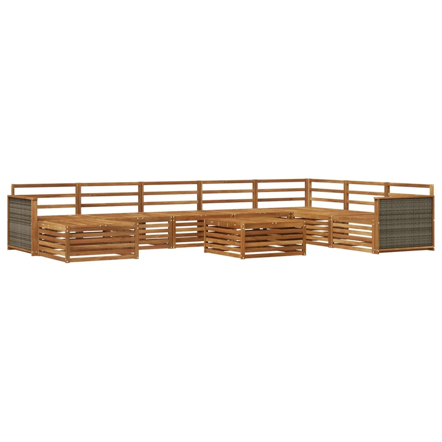 vidaXL Outdoor-Sofagarnitur 9 Stk Natur Massivholz Akazie 3383737