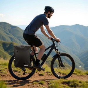 Wiltec Gepäckträgertasche Schwarz 25L Fahrradtasche Rucksack Gepäcktasche
