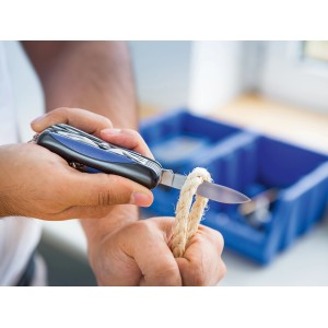 LUX Taschenmesser (57mm) schneidet Seil. Vielseitiges Messer mit 11 Funktionen.