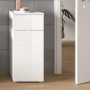 Standschrank Solero, weiß hochglanz, 87x38x34 cm, Bad-Standregal mit Schublade und Tür.