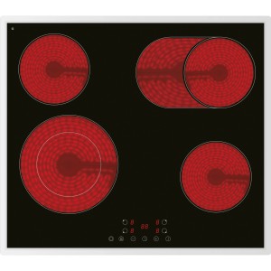 PKM Glaskeramikkochfeld EB-C4-2KBTCG mit vier Kochzonen, inklusive Bräterzone.