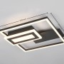 Moderne, mattschwarze LED Deckenleuchte Spiro mit geometrischem Design, 33x30cm.