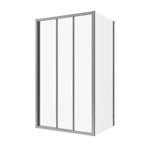 Aquabatos Duschkabine 90 x 90 x 195 cm Eckeinstieg Duschtür 3 tlg. Schiebetür mit Seitenwand Duschabtrennung 6 mm ESG mit Nano Beschichtung Duschwand