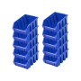 PROREGAL SuperSparSet: 10 blaue Sichtlagerboxen aus Polypropylen, 7,5x11,6x16,1 cm, für Aufbewahrungssysteme.