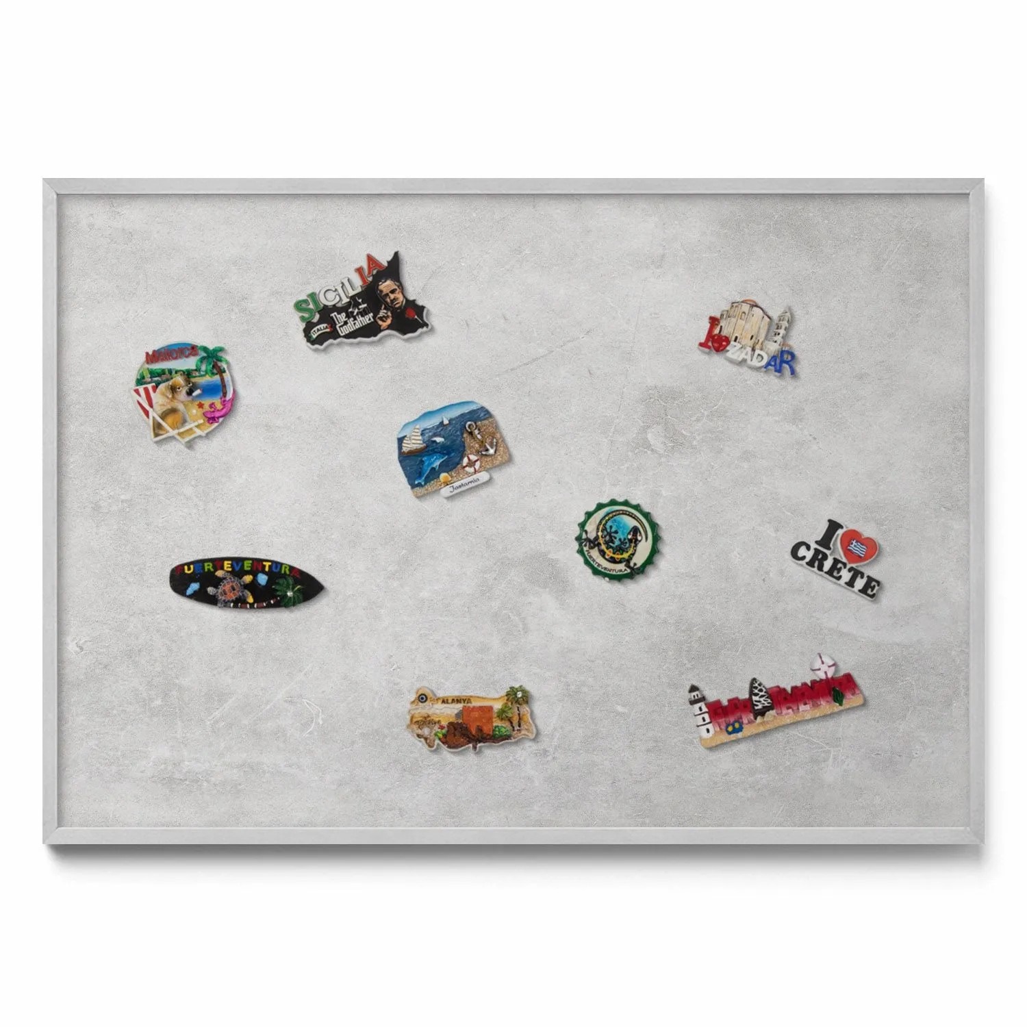 Tulup Magnettafel Magnetboard für Reisemagnete Betonwandstruktur 100x70 cm günstig online kaufen