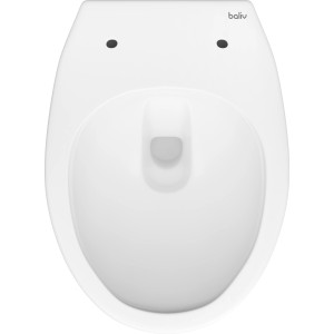 Weißes, spülrandloses baliv Stand WC Glasgow Tiefspüler, Ansicht von oben.