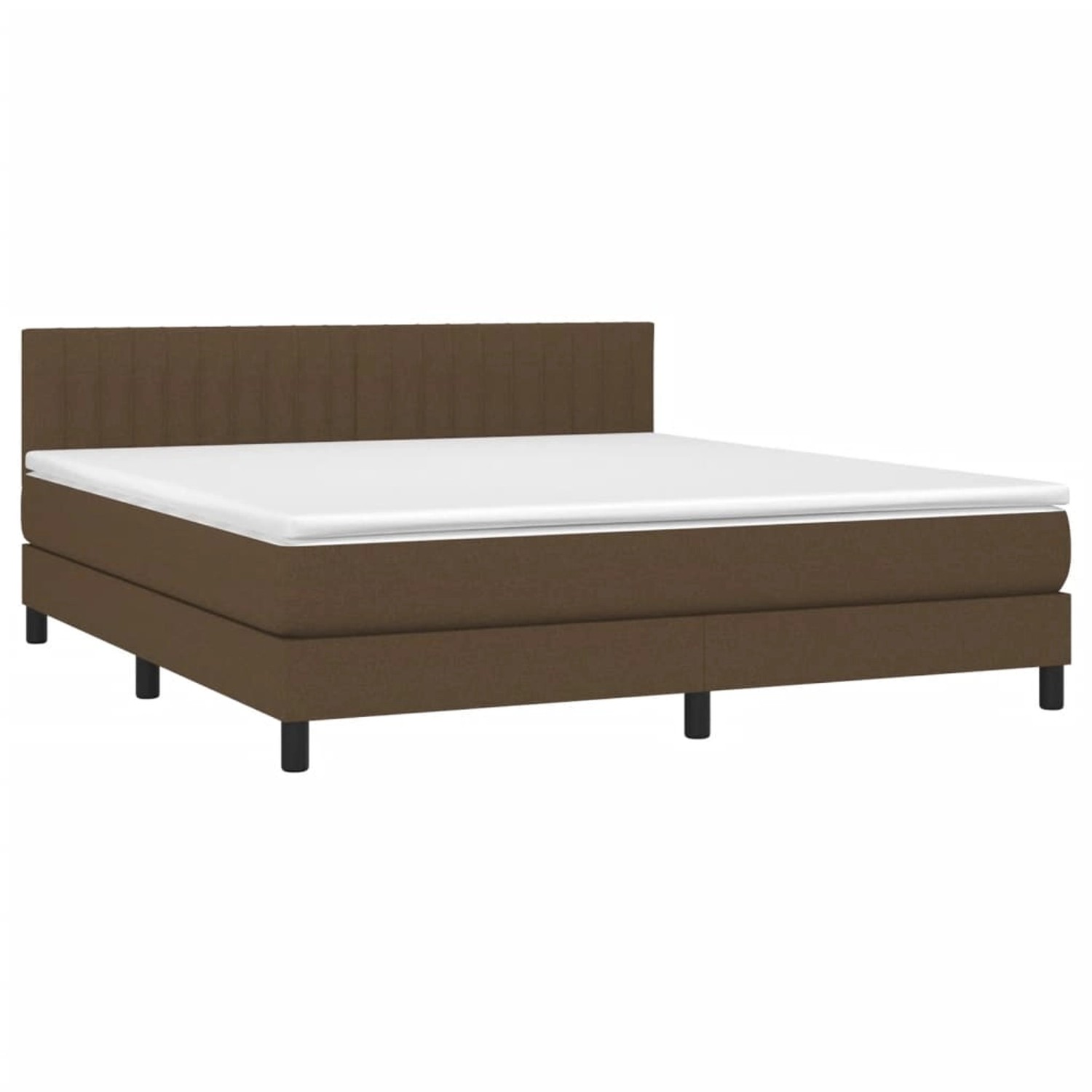 vidaXL Boxspringbett mit Matratze & LED Dunkelbraun 160x200 cm Stoff 313332 günstig online kaufen