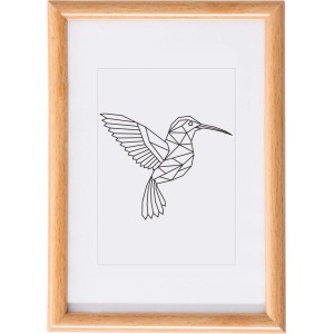 Bilderrahmen Buche Imitat, 10x15 cm, mit Passepartout und Glas, für Wandmontage oder zum Aufstellen.