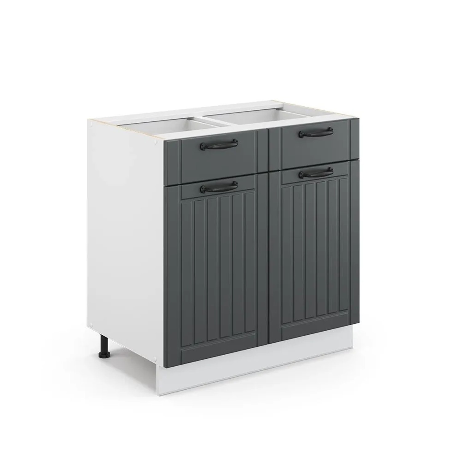 Vicco Küchenunterschrank Fame-Line Anthrazit Weiß 80 cm ohne Arbeitsplatte