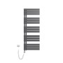 Elektrischer Badheizkörper, anthrazit, 50x132cm, 800W, mit Thermostat und Timer.