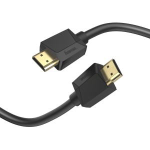 Schwarzes Hama Ultra High Speed HDMI Kabel 8K mit goldenen Steckern.