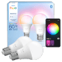 Philips Hue E27 LED-Lampen 2er-Set: smarte Glühlampen mit Farbwechsel und App-Steuerung.