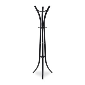 Relaxdays Garderobenständer Metall Schwarz 9 Haken 175 cm x 55 cm x 55 cm 5 kg