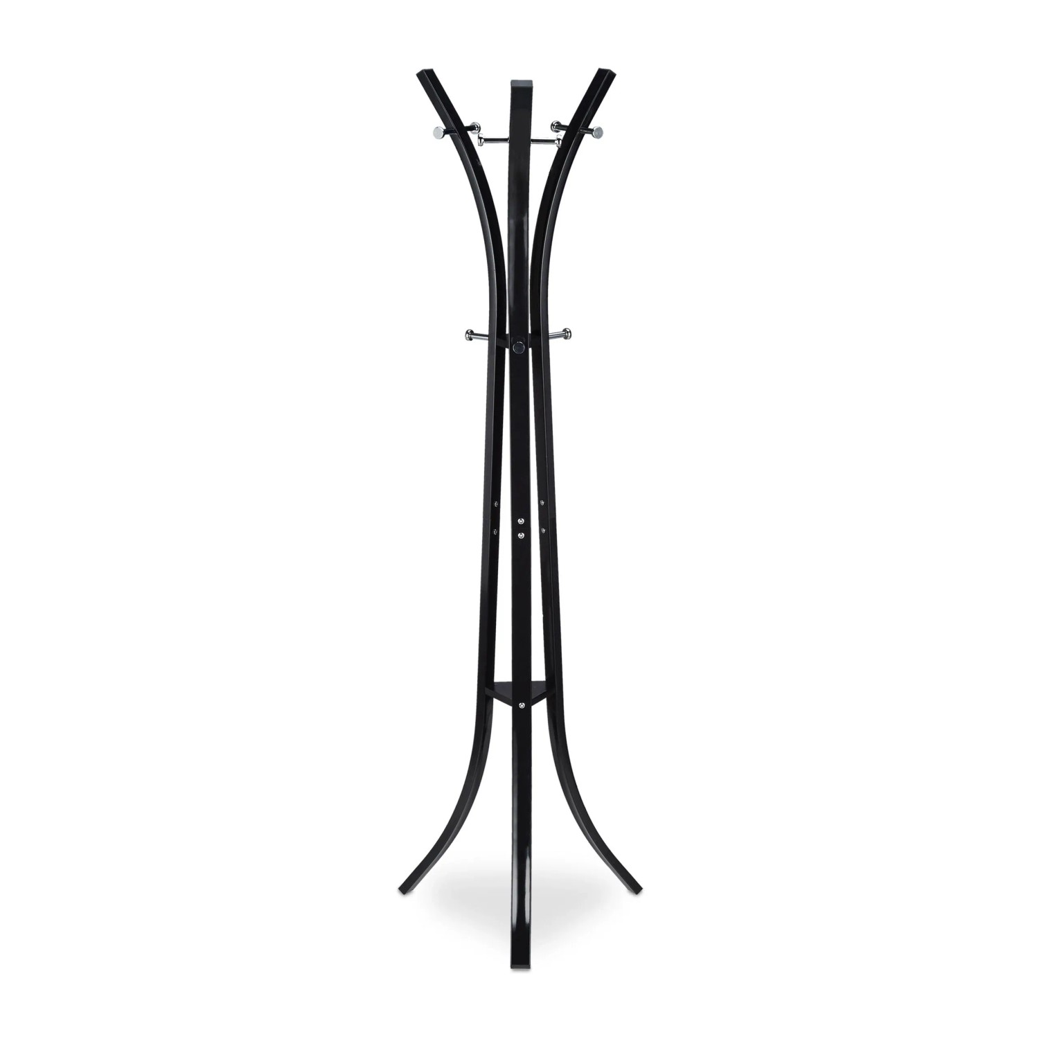 Relaxdays Garderobenständer Metall Schwarz 9 Haken 175 cm x 55 cm x 55 cm 5 kg