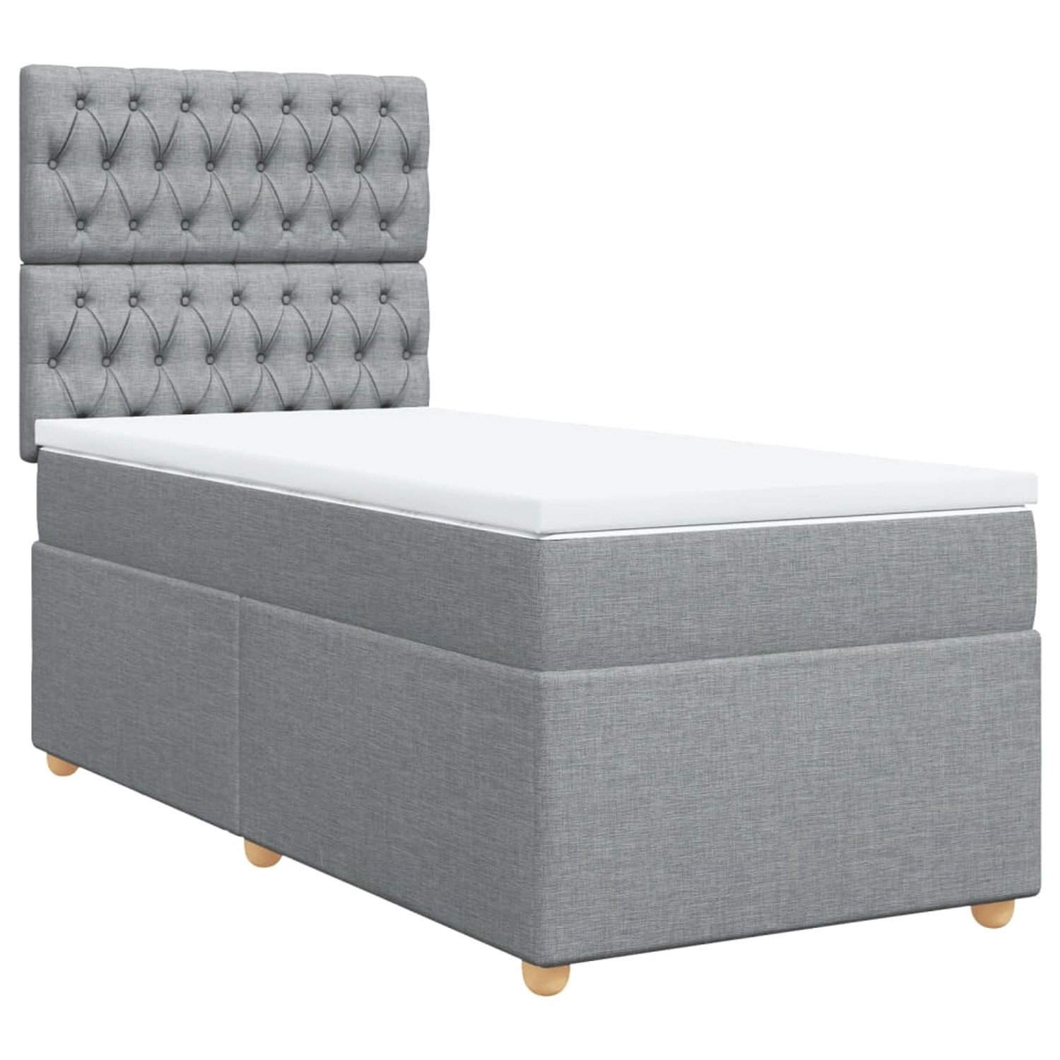 vidaXL Boxspringbett mit Matratze Hellgrau 90x200 cm Stoff2105644 günstig online kaufen