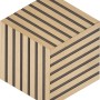 Denpanels Akustikpaneel Raute, Eiche Natur, 3er Set. Dekor-Paneel mit Lamellen-Design für Wand und Decke.